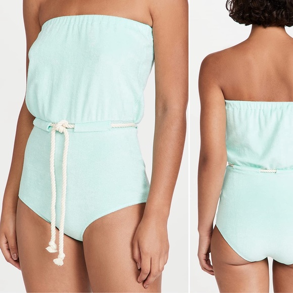 Lisa Marie Fernandez victor drawstring terry maillot one piece - Picture 3 of 5